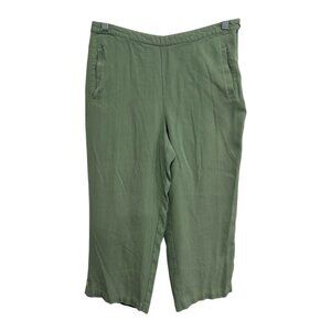 Tommy Bahama Womens Green Silk Cropped Pants Size 8